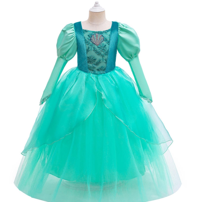 Trang phụcnàng tiên cá Halloween cho các cô gái Công chúa Ariel Ball áo choàng trẻ em Part