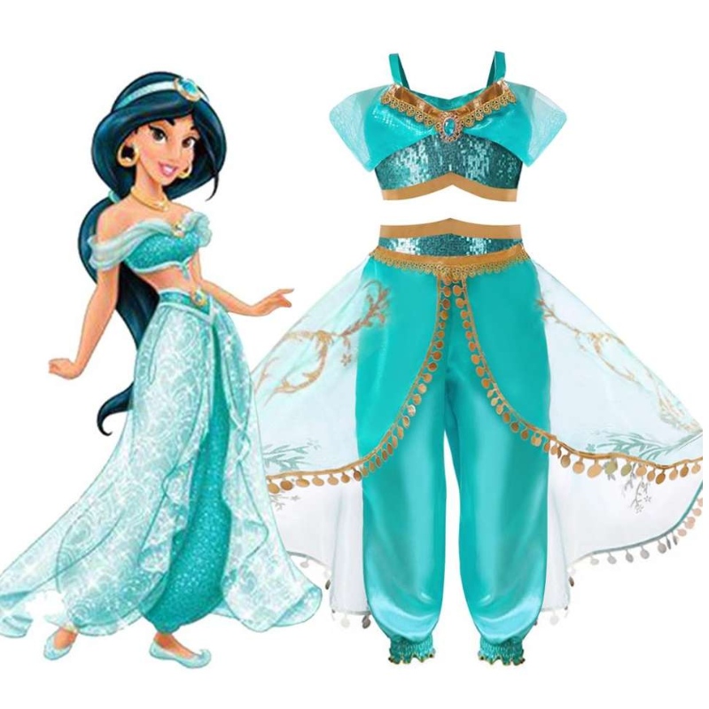 Cô gái trang phục trẻ em trang phục Halloween trang phục cosplay quần áo Lil Girls Princess Jasmine Party Dress