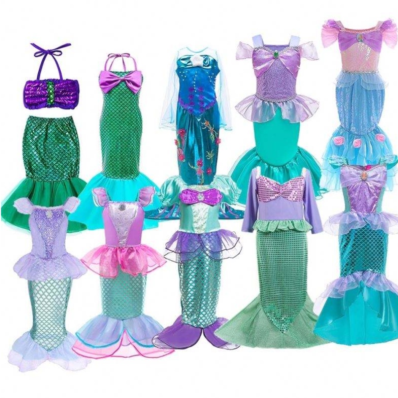 Cô gáinhỏnàng tiên cá Halloween công chúa trang phục trẻ em Ariel Dress Kids Christmas Carnival Birthday Party Trang phục ưa thích quần áo