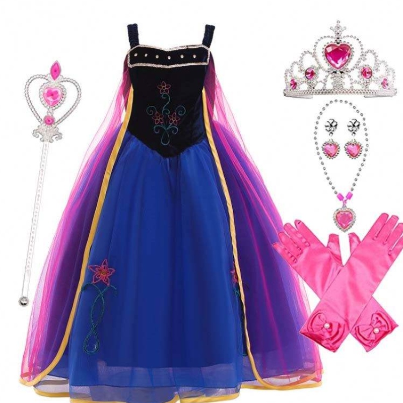 Cô gái cosplaynữ hoàng tuyết công chúa trang phục Anna Trang phục với vương miện Phụ kiện găng tay HCGD-010
