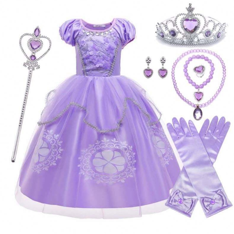 Trang phục purple purple purple puff sleeve sofia halloween với phụ kiện HCRS-005