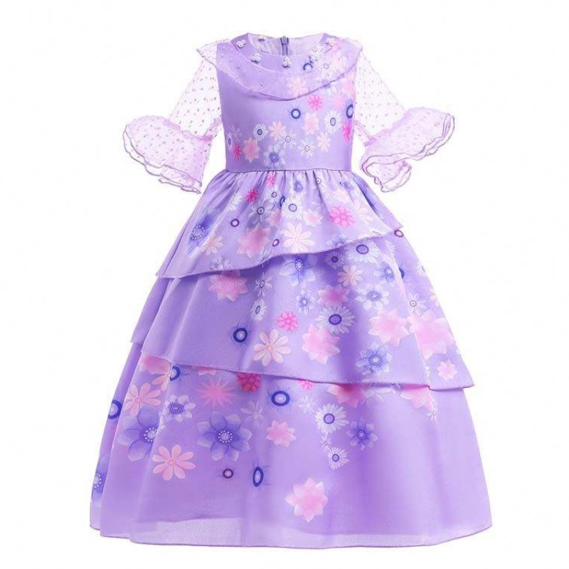 Nhà máy cung cấp trực tiếp mới Trang phục Cosplay Party Party Trang phục Isabella Purple Encanto Dress cho trẻ em HCIS-001
