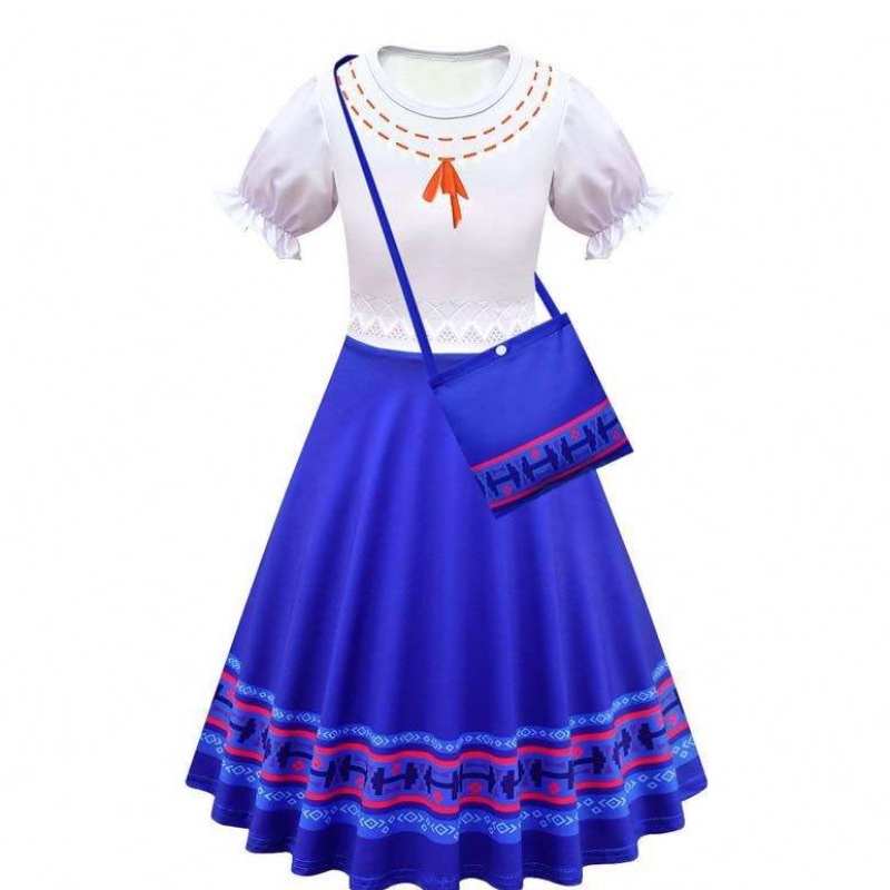 Carnival Halloween Princess Party Quần áo Hoa Ruffles Long Dress Mirabel Encanto Trang phục 90-170cm HCIS-006
