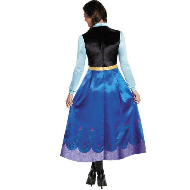 Người bán chạynhất 2022 Người lớn Elsa Anna Cosplay Woman Halloween Trang phục Princess Dress Người lớn Trang phục Anna với áo choàng HCGD-053