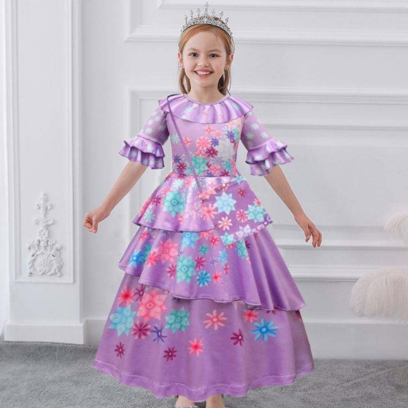 Baige màu tím Isabella Mirabel encanto cosplay trang phục váynữ công chúa trang phục MFMW001