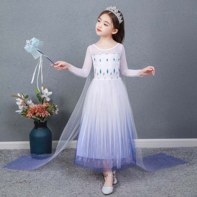 Baige Kids Girl Fancy Cosplay Long Cosplay Party Princess Elsa Trang phục