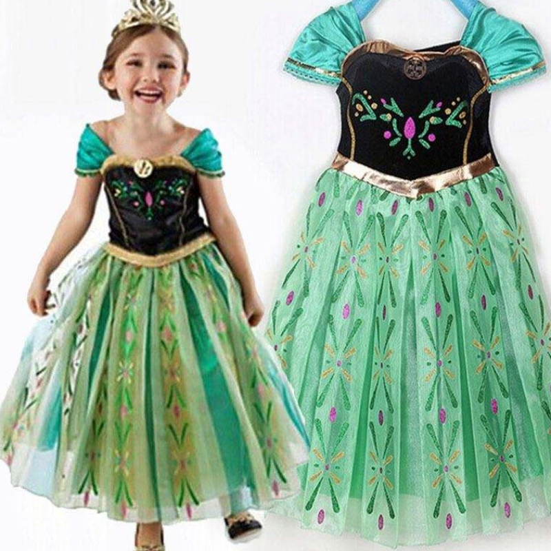 Cô gái sexy thanh lịch mặc váy mini chẻ cái mini frock princess anna elsa party quần áo bxlsxb