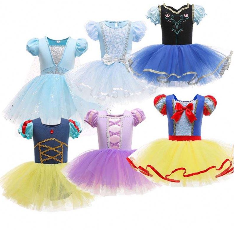 Trẻ em Elsa Anna Rapunzel Snow White Tutu Dress Princess Trang phục trẻ em Girl Biểu diễn khiêu vũ Leotard Ba lê Váy