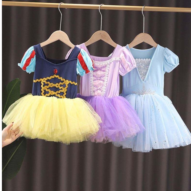 Trẻ em Elsa Anna Rapunzel Snow White Tutu Dress Princess Trang phục trẻ em Girl Biểu diễn khiêu vũ Leotard Ba lê Váy