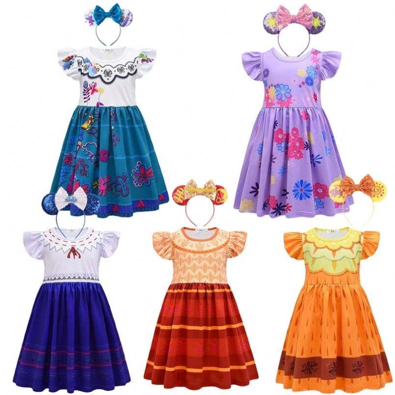 Girls Encanto Charm Dress Encantongụy trang lễ hội mùa hè Trẻ em Virgin Midi Mirabel Isabela Birthday Party Dress U