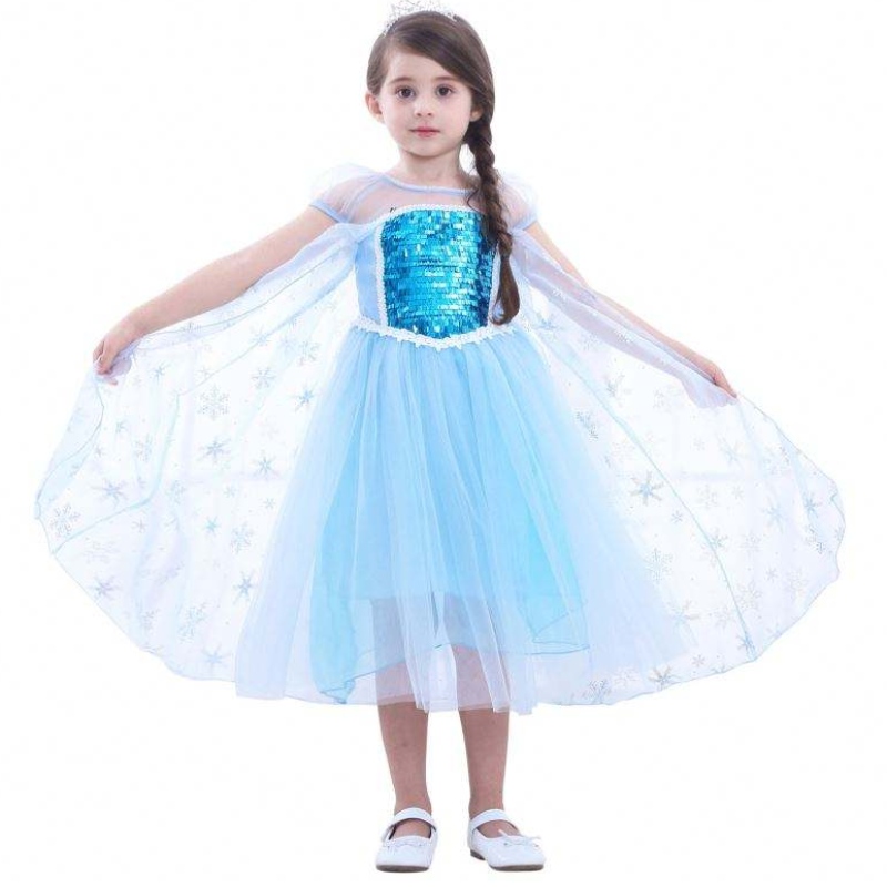 Girls Elsa Princess Elsa Anna Fashion Kids Trang phục cosplay Trang phục Halloween Children Dress With Cape Dress 3-10năm