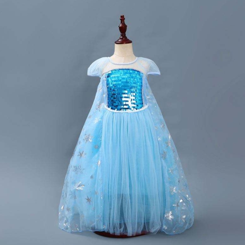 Girls Elsa Princess Elsa Anna Fashion Kids Trang phục cosplay Trang phục Halloween Children Dress With Cape Dress 3-10năm