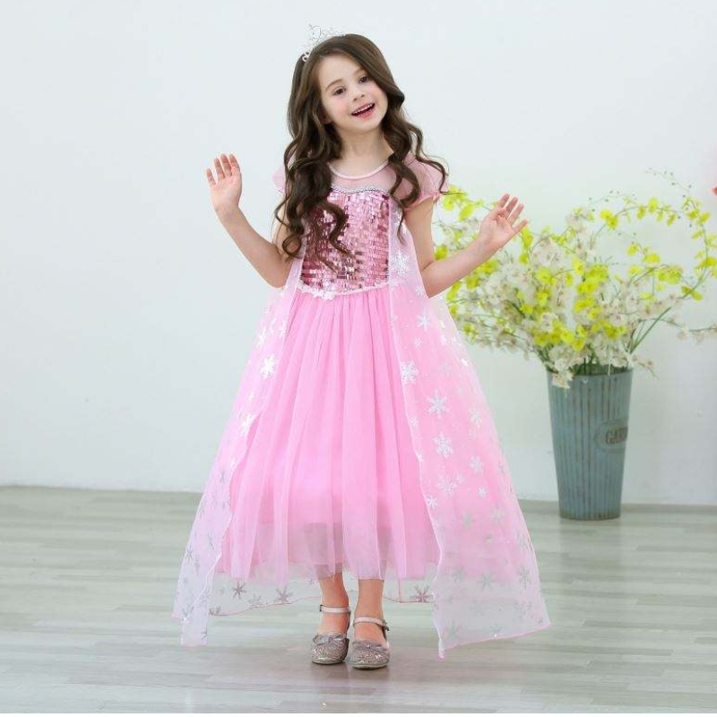Girls Elsa Princess Elsa Anna Fashion Kids Trang phục cosplay Trang phục Halloween Children Dress With Cape Dress 3-10năm