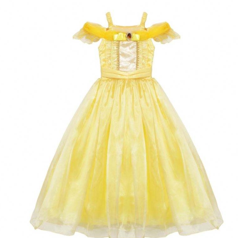 Girls Belle Princess Dress Kids Belle Cosplay Trang phục bé gái ăn mặc áo dài màu vàng lạ mắt cho trẻ mới biết đi bữa tiệc Halloween Halloween