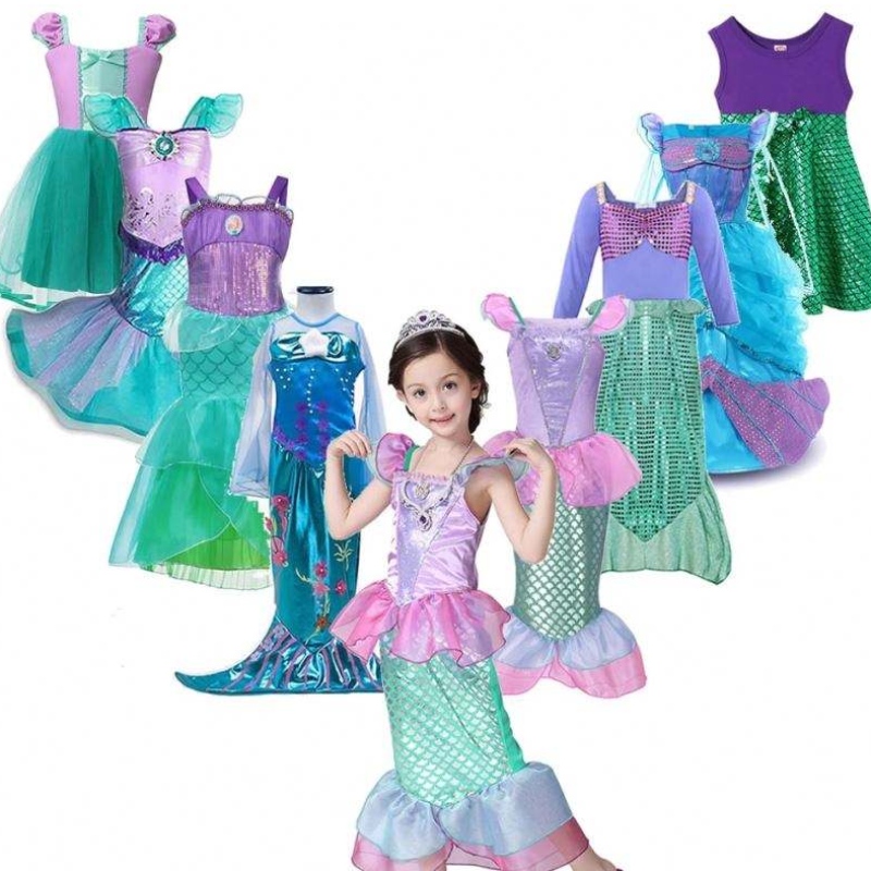 Cô gáinhỏnàng tiên cá Ariel công chúa trang phục cosplay cho trẻ em bé gái ănnàng tiên cá lên bộ quần áo trẻ em Halloween