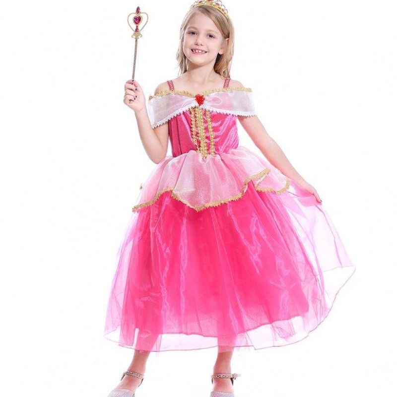 Girls Aurora Princess váy dài tayngoài vai ren áo choàng trẻ em Helloween/christmas quà tặng trang phục tiệc tùng ưa thích