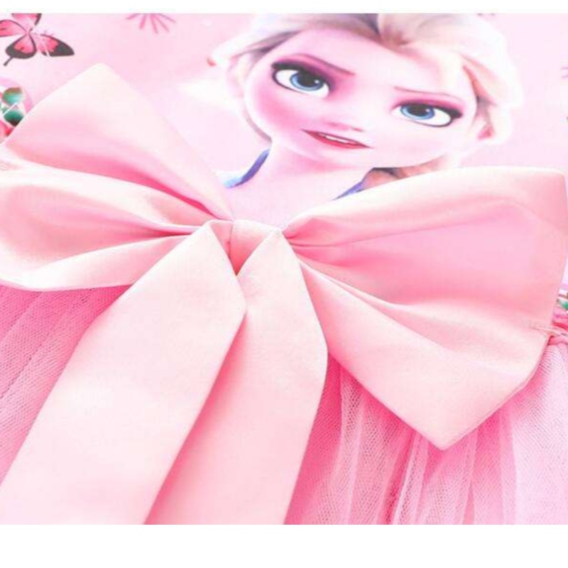 Váy 2-8y Girls Summer Mới tay áongắn công chúa Elsa Mesh Tutu váy trẻ em