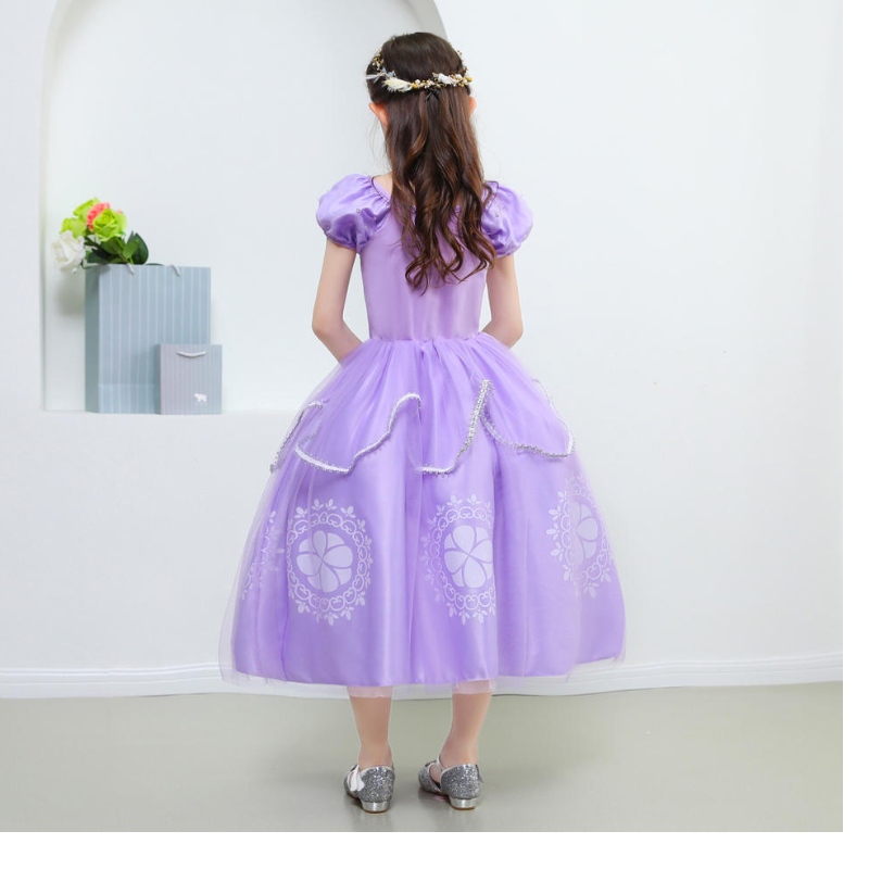 Princess Sofia Dress for Girl Kids Cosplay Puff Layer Layer Váy dự tiệc Bữa tiệc sinhnhật Ball Wedding Ball Gown Trang phục ưa thích