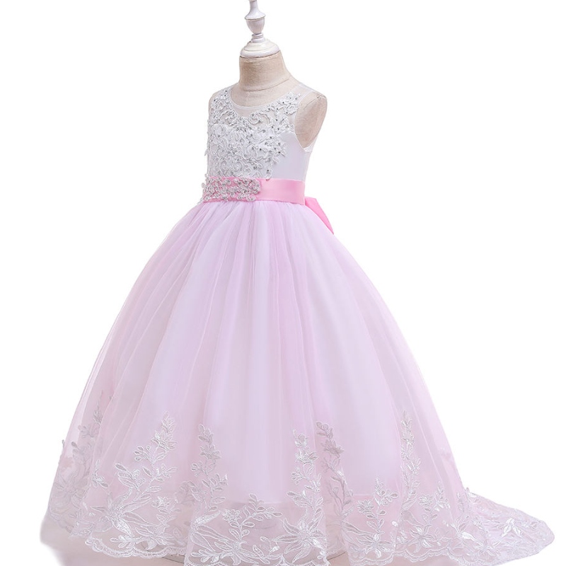 2022 Summer Girl Dress Long Kids Váy phù dâu Váy cưới Công chúa Váy cưới 3 10 14năm Vestido