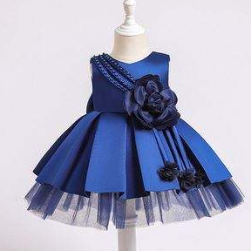 Váy dự tiệc trẻ sơ sinh Baige cho trẻ em Summer Summer Satin Frock Children Váy sinhnhật XZ001