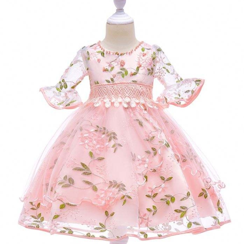 Baige Mới váy mới mặc quần áo tiệc cưới cho trẻ em cô gái frock l5015