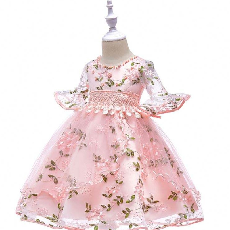 Baige Mới váy mới mặc quần áo tiệc cưới cho trẻ em cô gái frock l5015
