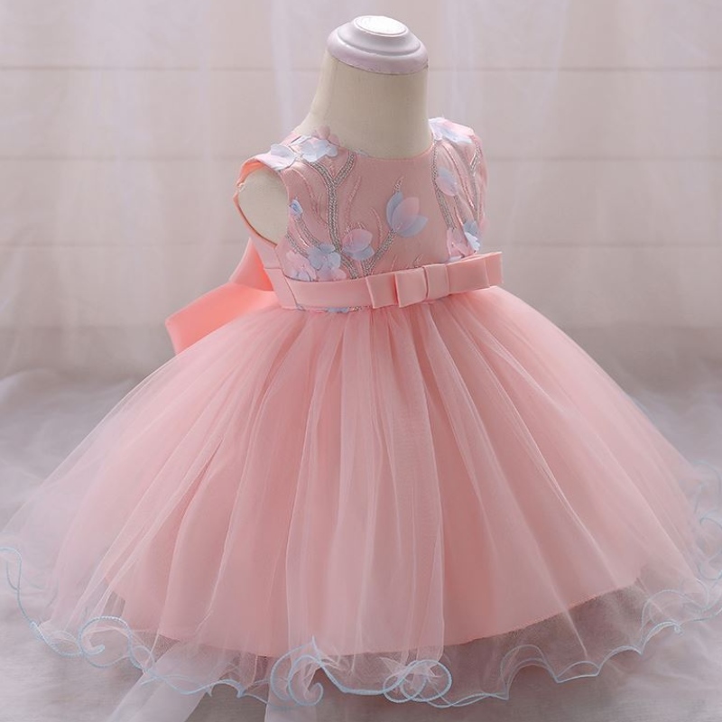 Baige trẻ sơ sinh váy trẻ em bé gái rửa tội quần áo trẻ em mùa hè frocks thiết kế L1848XZ