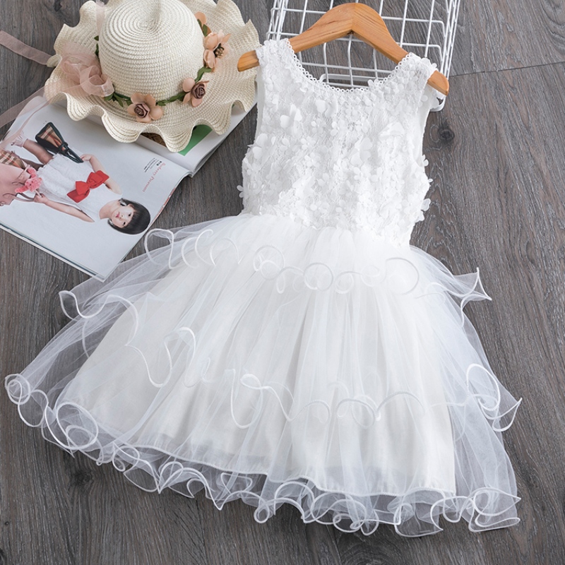 3-8năm Váy mùa hè cho các cô gái Hoa Kỳ cưới Elegant Party Princess áo choàng không tay