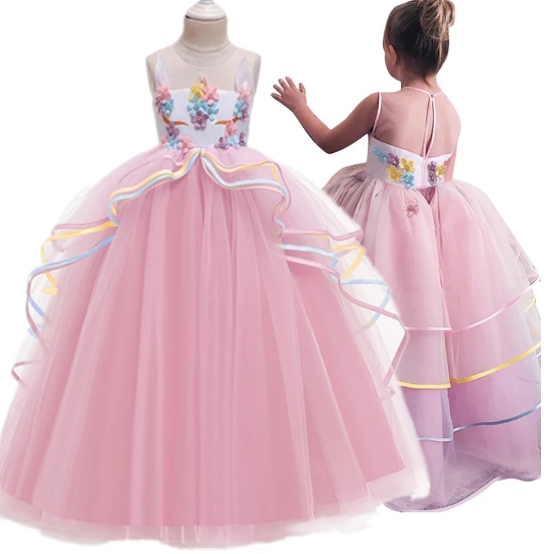 Cô gái ưa thích Halloween Unicorn Party V ăn dài trang phục Girls cho trẻ em quần áo trẻ em gái mặc quần áo trẻ em