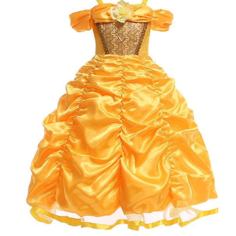 Belle Trang phục Girls Beauty and the Beast Princess Dress Up Trẻ em Áo choàng Balled Balled cho Halloween cho Halloween