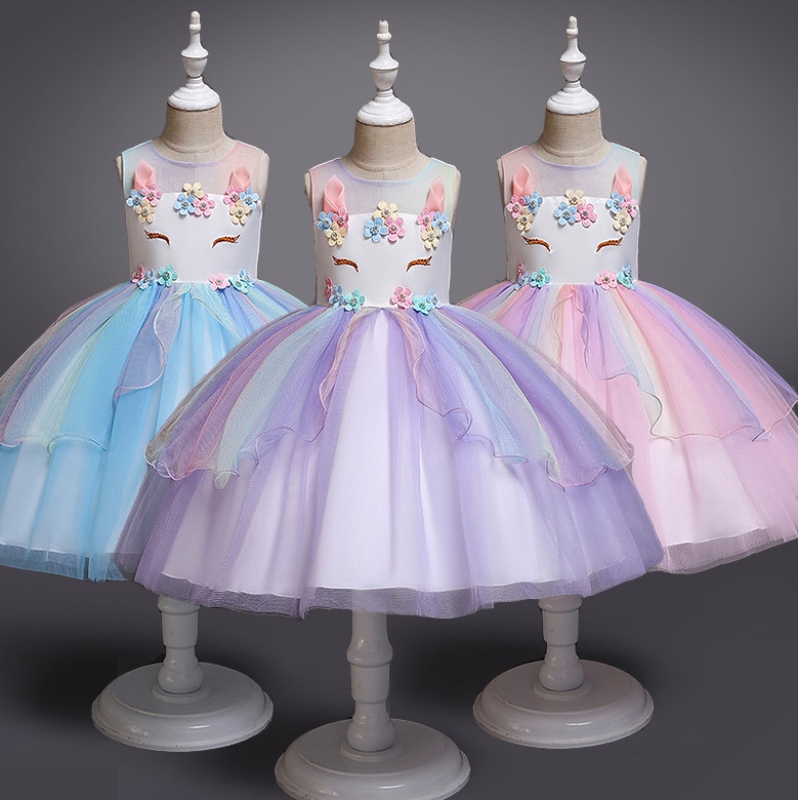 Unicorn Princess Trang phục Girls Girls PIGETE BING LOWNS KIDS KIDE NTOEVELY THR BARDEE BIRDNEA SILLE PARTE