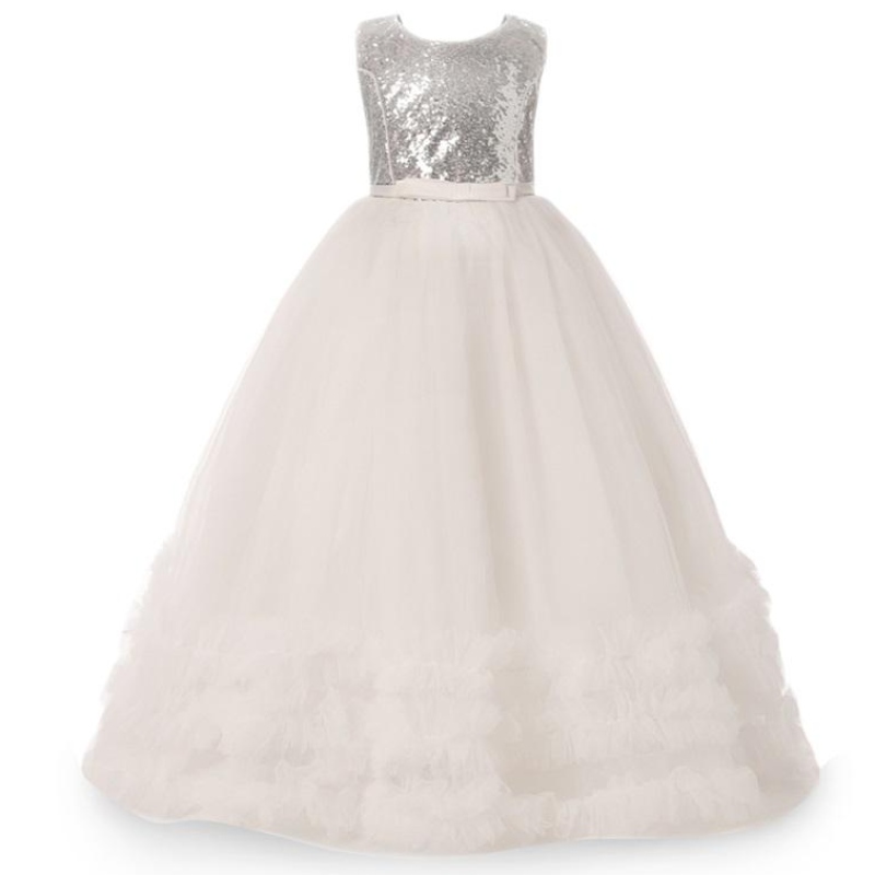 Váy trẻ em cho cô gái tiệc Giáng sinh sequins cô gái tuổi teen 10 12 14 tuổi trẻ em hoa cưới trang phục công chúa quần áonữ