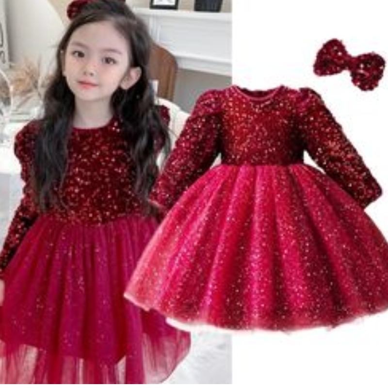 Cô gái tiệc mịn bánh smash váy mùa xuân dài tay trang phục trang phục công chúa buổi tối chính thức
