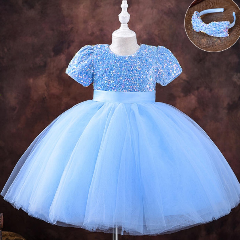 5-9năm cô gái váy công chúa sequin ren tiệc cưới tiệc cưới áo choàng lông cho trẻ em