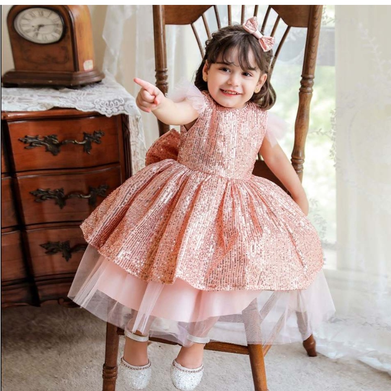 Baige Baby sơ sinh cô gái rửa tội váy hoa sơ sinh công chúa trang phục trang phục lễ rửa tội