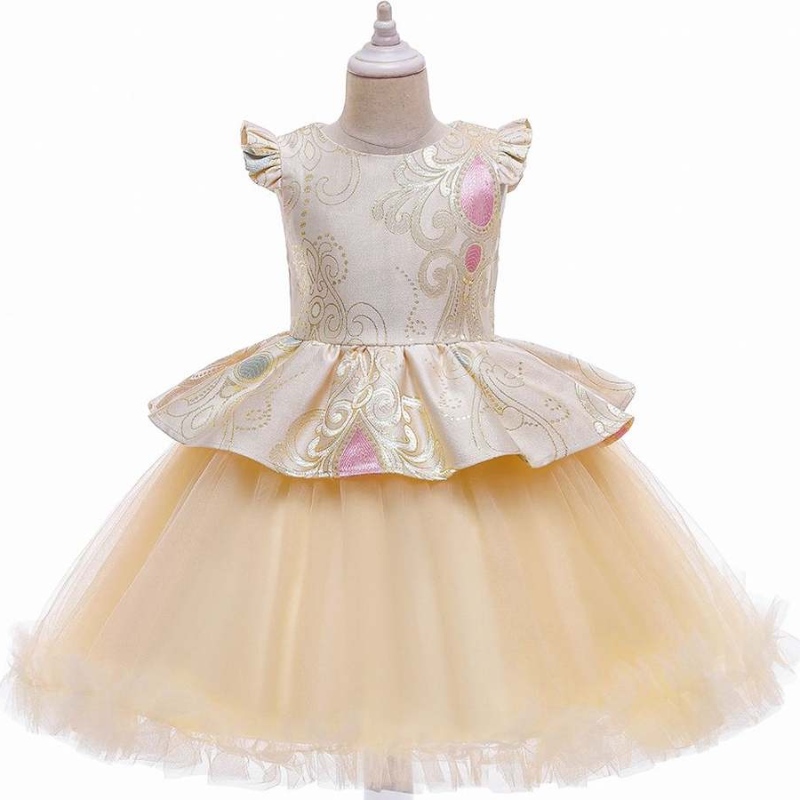 Baige Children Birthday Mặc màu hồng tay áongắn bé gái công chúa trẻ emngười Tây Ban Nha váy L5232