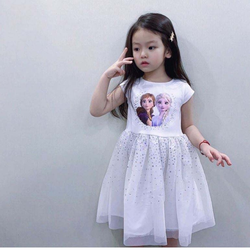 2020 Giá rẻ mùa hè trẻ em bé gái sequined cotton váy công chúa elsa bx1703