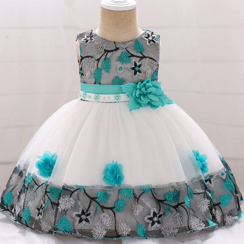 Baige in Stock Fashion Design 24 tháng bé gái hoa mùa hè váy công chúa cho trẻ em L5045XZ