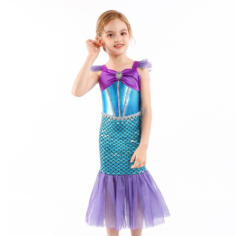 Cô gái công chúanhỏnàng tiên cá váy trẻ em cosplay quyến rũ trang phục trẻ em lễ hội sinhnhật quần áo tiệc tùng mùa hè cô gái ăn mặc