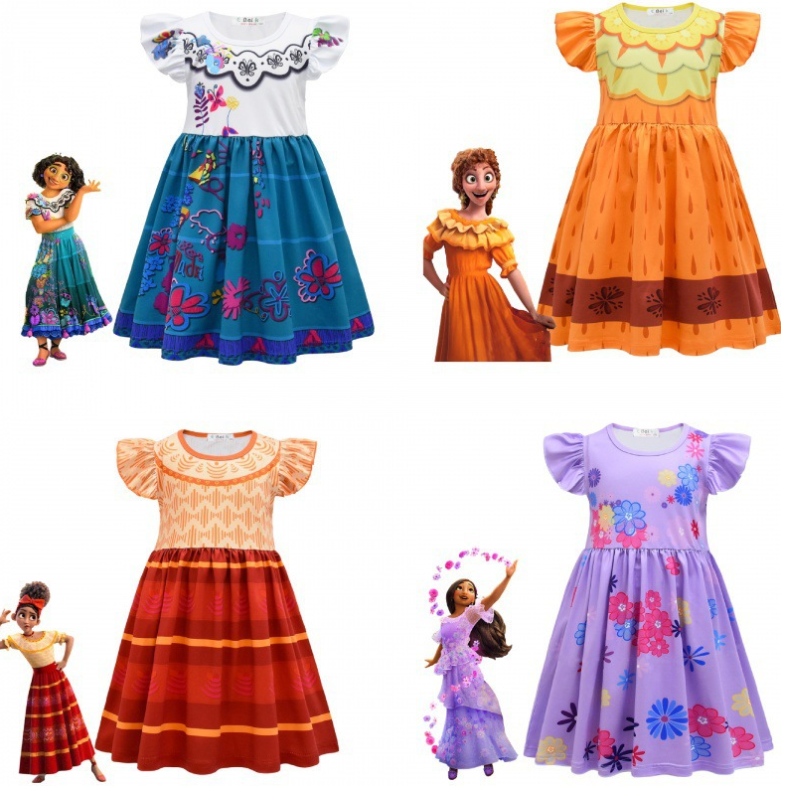 Mirabel cosplay trang phục trẻ em trẻ em thích trang phục công chúa Halloween trang phục encanto madrigal váy