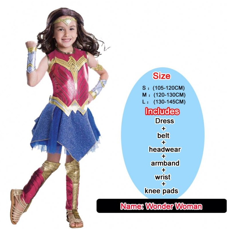 Baige Girls Wonder Woman Trang phục Halloween Set Princess Party Dress Ladybug Kids Trẻ em