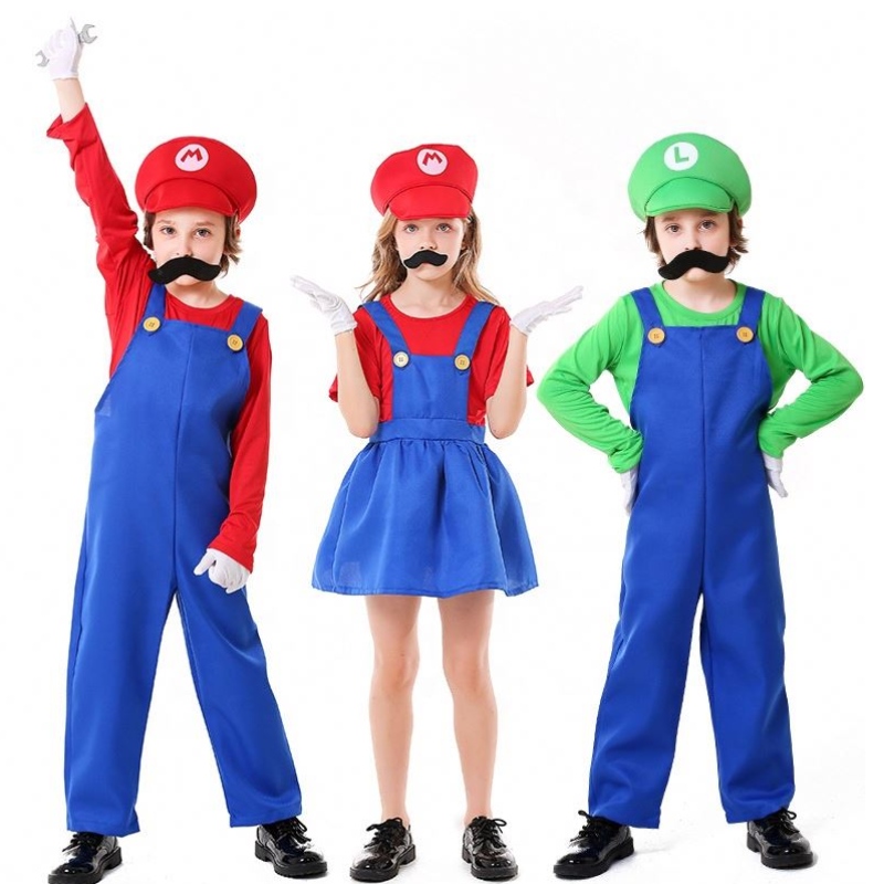 Hot Halloween Cosplay Louis Game Sân khấu Trang phục thợ sửa đồ lót trẻ em Super Mario Bros