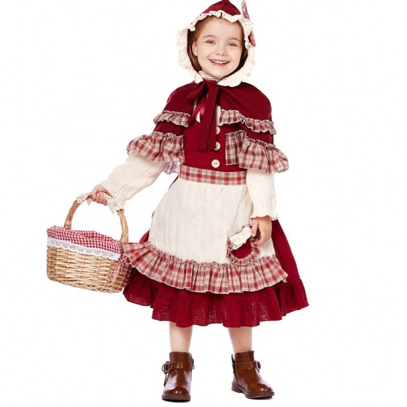 Trẻ emnóng bỏng của chương trình sân khấu Lolita Lolita Soft Kiểu váy ren với áo choàngnhỏ màu đỏ cưỡi mui xe