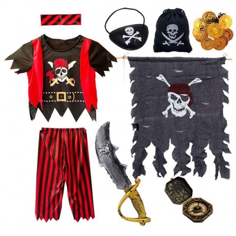 Vai trò Halloween Chơi Trang phục Set Boys Trẻ em Cướp biển với Eyepatch Pirate Cutlas DGHC-079