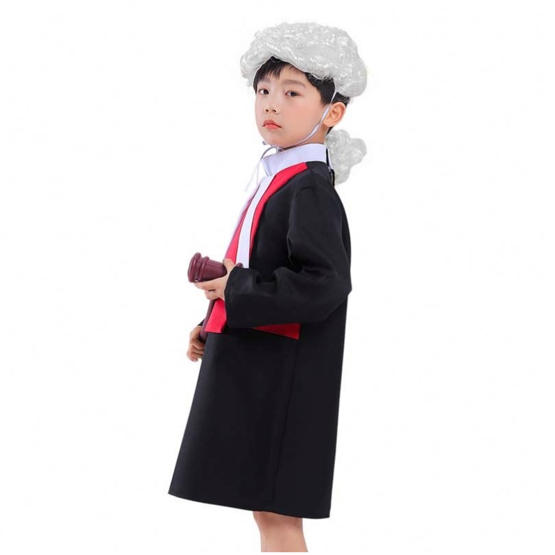 Halloween Kids Performance Cosplay Coats mẫu giáo Thẩm phán Nghềnghiệp Robes Sân khấu ăn mặc tiệc trẻ em Luật sư Trang phục HCBC-007