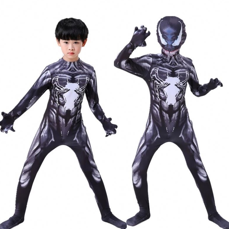 Trang phục Venom mới Trẻ em Suit Jumpsuit Boys Symbiote Spiderman Trang phục siêu anh hùng Cosplay Trang phục Halloween chongười lớn