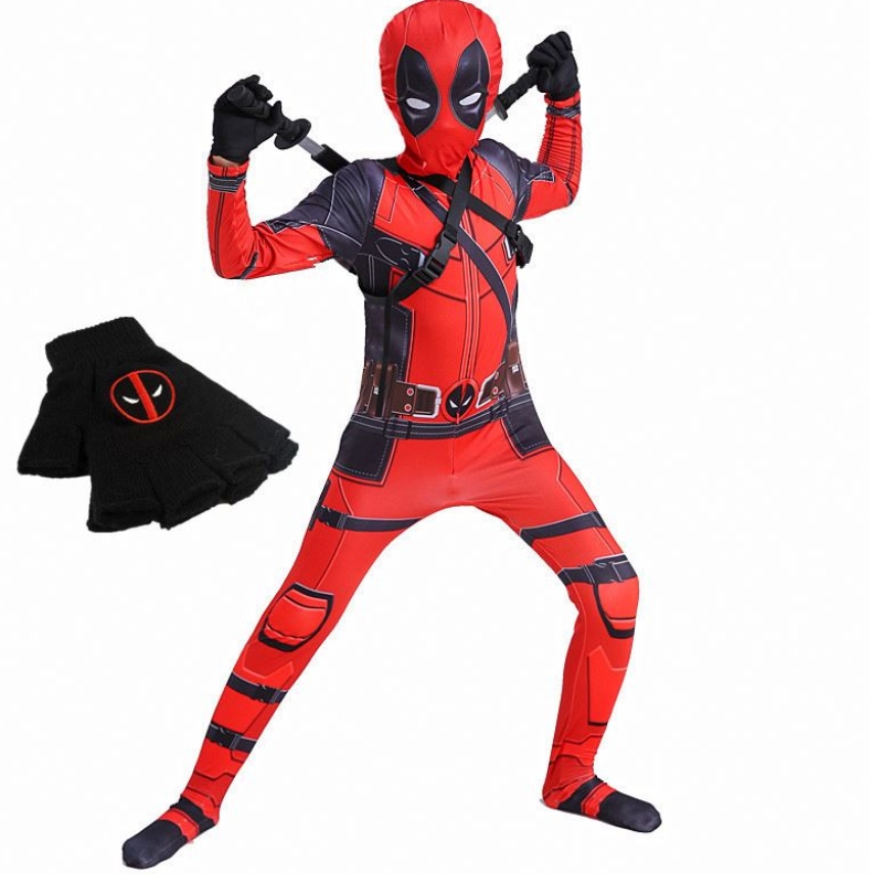 4-12y Boy Deadpoo Trang phục trẻ em Bộ đồ cosplay Suit Jumpsuit Halloween Party Trang phục Carnival Show Trang phục Người đàn ông