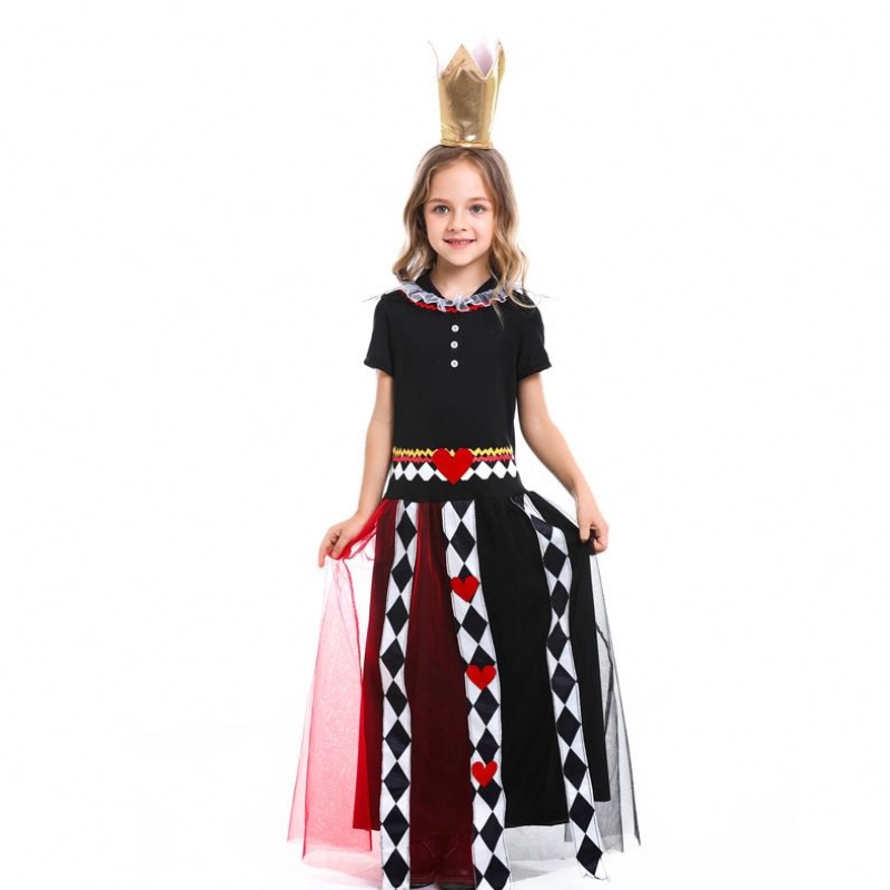 Girls Alice In Wonderland Red Queen of Heart Cosplay Trang phục trẻ em Halloween Hiệu suất Fancy Party Dress Children Cosplay