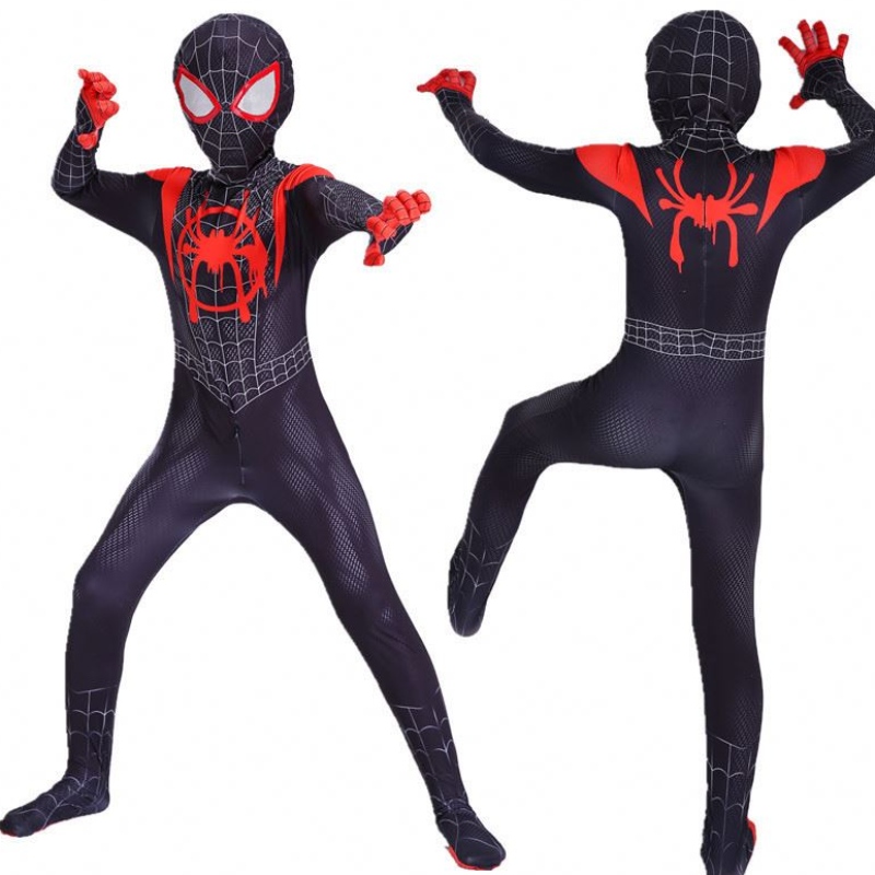 Trang phục trò chơi điện ảnh Phụ huynh-Children Vũ trụ song song Black Spider Jumpsuit Người lớn Anime Cosplay Spiderman Trang phục Halloween