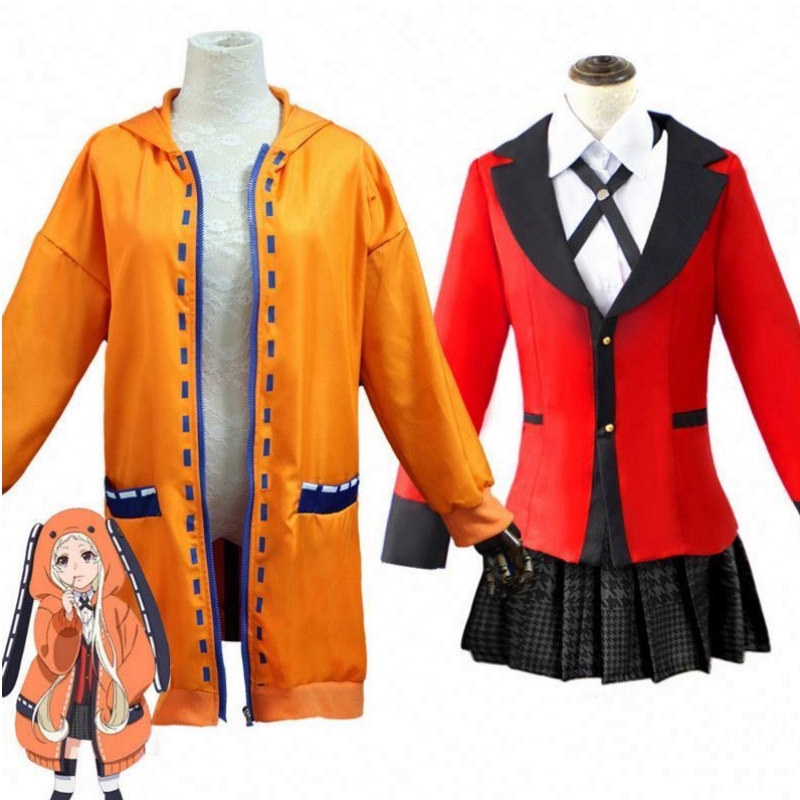Nime Kakegurui Cosplay Hình Yomotsuki Runa Cosplay Trang phục áo khoác JK Trường họcnữ đồng phục HOODIE HALLOWEEN Váy